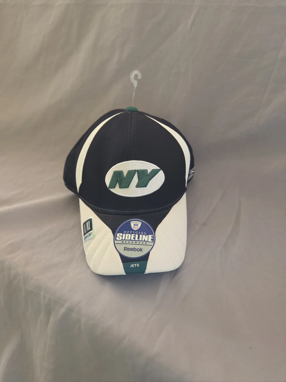 NFL NY Jets Black White Green Sideline Cap